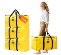 Large Moving Bags and Storage Bags, 95L Heavy Duty Moving Boxes with Reinforced Bottom & Wrap-Around Handles, Tear-Resistant Reusable Packing Bags for Home, College Dorm, Christmas Decor, 4 Pack