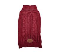 (Large, Mulberry) HugglePets Legacy Cable Knit Dog Jumper