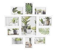 Large Multi Aperture Collage Picture Frame Holds 9/11/18 Photos 6x4 Wood Look (11 Piece Photo Frame, White)