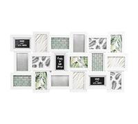 Large Multi Aperture Collage Picture Frame Holds 9/11/18 Photos 6x4 Wood Look (18 Piece Phot Frame, White)
