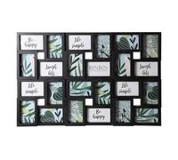 Large Multi Aperture Collage Picture Frame Holds 9/11/18 Photos 6x4 Wood Look (Black, 24 Piece Phot Frame)