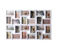 Large Multi Aperture Collage Picture Frame Holds 9/11/18 Photos 6x4 Wood Look (White, 24 Piece Phot Frame)