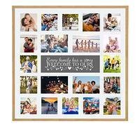 Large Multi Aperture Picture Photo Collage Frame, Colours and Designs (Family, Light Oak)