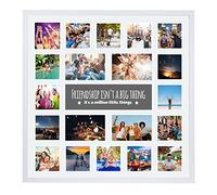 Large Multi Aperture Picture Photo Collage Frame, Colours and Designs (Friendship, White)