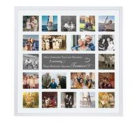 Large Multi Aperture Picture Photo Collage Frame, Colours and Designs (In Memorium, White)