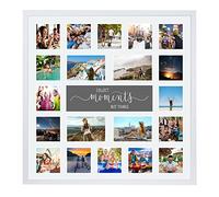 Large Multi Aperture Picture Photo Collage Frame, Colours and Designs (Moments, White)