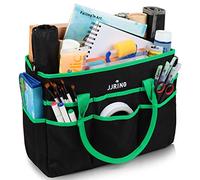 Large Multi-Functional Carrying Bag, 600D Nylon Artist Tote Bag with 16 Pockets Caddy for Art, Craft, Sewing, Make-up or School, Medical, Office Supplies Organizer, Green