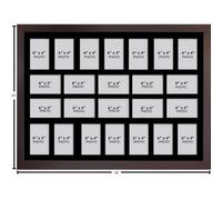 Large Multi Photo Frame: 24-Opening Collage, 6X4, Uk Made - Mahogany Frame