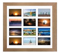 Large Multi Picture Photo Aperture Frame 6” x 4” size with 12 openings in White Mount, Choices of frames