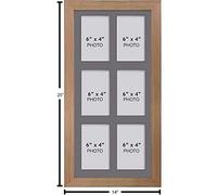 Large Multi Picture Photo Aperture Frame, 6” x 4” size with 6 openings in Grey Mount, Choices of frames
