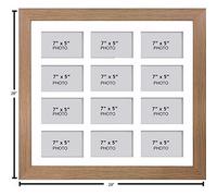 Large Multi Picture Photo Aperture Frame 7” x 5” size with 12 openings in White Mount, Choices of frames