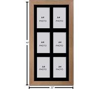 Large Multi Picture Photo Aperture Frame A4 size with 6 openings in Black Mount, Choices of frames