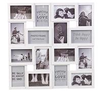 Large Multi Picture Photo Frame Collage Aperture Wall Decoration Photos (White - 16 Photos)