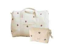 Large Mum Hospital Childbirth Bag, Stroller Bag, Set of 2, Newborn Change, Mommy Bag, Cotton Shoulder with Embroidery, Cute Print Portable Universal, b, 1 US