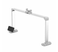 Large Nail Tech Lamp for Desk, Foldable Table Lamp with Phone Holder, 456 LEDs, Charging Function, 33.5" Manicure Lights for Nail Art, Tattoo, Salon, Home Use (3000K-6000K)(White)