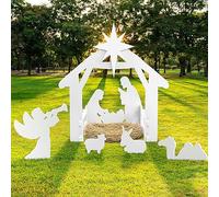 Large Nativity Scene Outdoor, Weather-Resistant Nativity Set Christmas Holy Family Christmas Decorations Outdoor for Front Yard, Lawn and Church (Deluxe Nativity Scene)