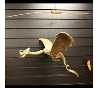 Large Natural Coconut Dragon Mobile - Handmade Garden & Indoor Decor