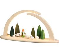 Large Natural LED Illuminated Candle Arch Shepherd Gnome Motif 42x21x13cm NEW