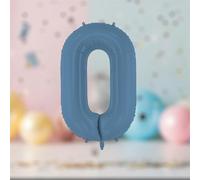 Large Navy Blue Foil Number 0 Balloon for Birthday Celebrations and Backdrops