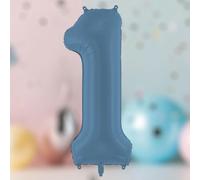 Large Navy Blue Foil Number 1 Balloon for Birthday Celebrations and Backdrops