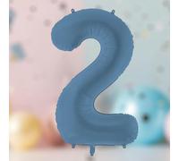 Large Navy Blue Foil Number 2 Balloon for Birthday Celebrations and Backdrops