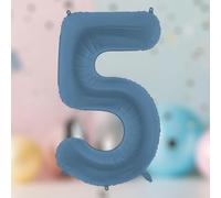 Large Navy Blue Foil Number 5 Balloon for Birthday Celebrations and Backdrops
