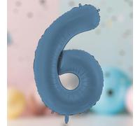 Large Navy Blue Foil Number 6 Balloon for Birthday Celebrations and Backdrops