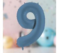 Large Navy Blue Foil Number 9 Balloon for Birthday Celebrations and Backdrops