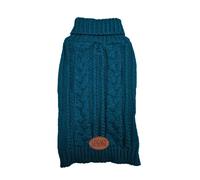 (Large, Navy) HugglePets Legacy Cable Knit Dog Jumper