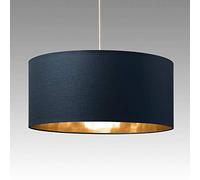 Large Navy with Copper Modern Cylinder 45cm Ceiling Pendant/Table Lampshade Drum