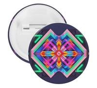 Large Neon Color Pattern Badge Metal Round Pins, Lightweight Brooch for Backpack, Fashion Button Pins Badge for Shirts, Jackets, Shawl Coat, Unisex, 20PCS, Tinplate, metal round pins