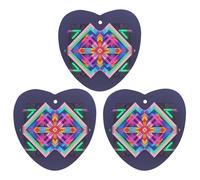 Large Neon Color Pattern Car Air Freshener, 3 Pcs Love form Hanging Air Freshener Cards, Long Lasting Fragrance Scented Cards for Car, Home, Office Black-style