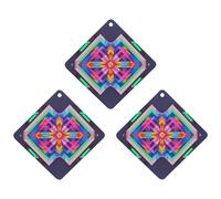 Large Neon Color Pattern Car Air Freshener, 3 Pcs Rhombus Hanging Air Freshener Cards, Long Lasting Fragrance Scented Cards for Car, Home, Office Gray-style