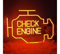 Large Neon Sign,Check Engine Light Neon Signs for Wall Decor,LED Neon Sign for Auto Repair Shop Garage Room Man Cave with Dimmable Switch,USB Powered,Auto Repair Shop Workshop,Birthday or Party Gift