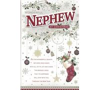 "Large Nephew Christmas Card - Luxury Glitter Design with 8 Page Insert - Special Sentimental Verse Xmas Greeting for a Wonderful Nephew"