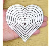 Large Nest of 10 Heart Stitch Patterned Metal Cutting Dies, Hearts Frame, Love, Card Making, Scrapbooking, Paper Crafts, D9