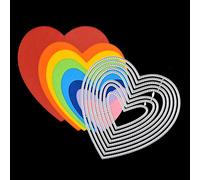 Large Nest of 8 Heart Stitch Patterned Metal Cutting Dies for Stencils, Card Making, Scrapbooking, Invitations Paper Crafts, DIY Crafts H9