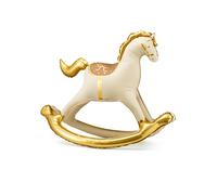 Large Neutral Cream & Gold Rocking Horse Air Fill Uninflated Balloon Decoration