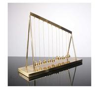 Large Newton's Cradle, 10 Metal Balance Balls Kinetic Physics Pendulum, Desktop Ornament For Decoration & Stress Relief(Gold)