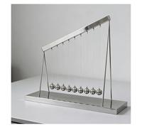 Large Newton's Cradle, 10 Metal Balance Balls Kinetic Physics Pendulum, Desktop Ornament For Decoration & Stress Relief(Silver)