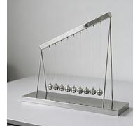 Large Newtons Cradle with 10 Metal Balls, Newtons Cradle Balance Balls, Kinetic Orbital, Physics Demonstrator, Science Physics Desk Ornaments, for Teacher Gift/Stress Relief