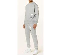 (Large) Nike Air Mens Grey Multi Logo Crewneck Tracksuit