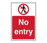 Large No Entry Safety Sign, Self-Adhesive Vinyl, W400mm x H600mm