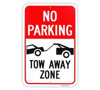 Large no parking - tow away zone sign, aluminum reflective sign rust free aluminum-uv protected and weatherproof 8×12 INCH