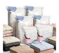 Large No-Pump 3D Vacuum Storage Bags 3-Sec Fast Compression, Heavy-Duty Press and Seal for Clothes, Press & Seal, No Pump Needed, Saves 80% Space, Perfect for Moving, Travel (4L+2M)