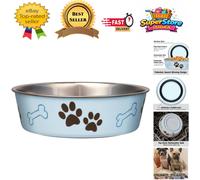 Large Non-Slip Bella Dog Bowl - Stylish, Bacteria Resistant 1.8L in Murano Blue