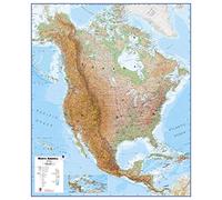 Large North America Wall Map Physical (Paper)