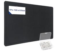 Large Notice Board, 120 x 59 cm, Felt Board, Decorative Felt Notice Board for the Wall, 0.9 cm Thick Cork Board Alternative for the Wall, Foldable Photo Display with Self-Adhesive Tape and Push Pins