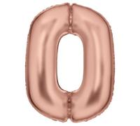 Large Number 0 Silk Lustre Rose Gold Foil Balloon N34 Packed 86 cm