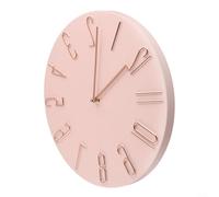 Large Number 12 Inch Analog Wall Clock with Minimalist Design for Modern Home Decor and Easy Time Reading (Pink)
